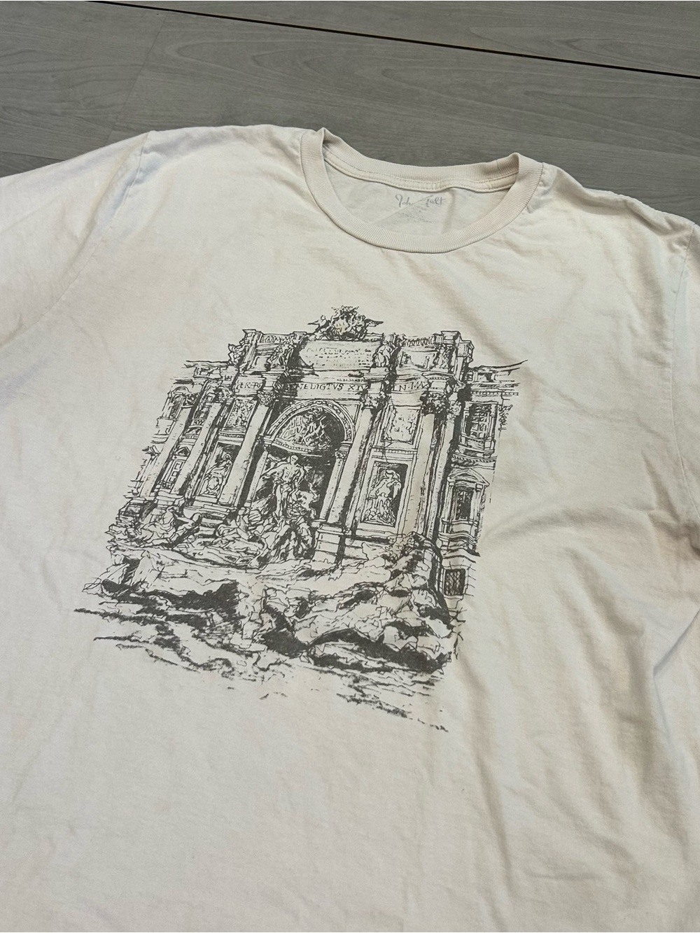Brandy Melville John Galt Rome Trevi Fountain Oversized Graphic T-Shirt One Size